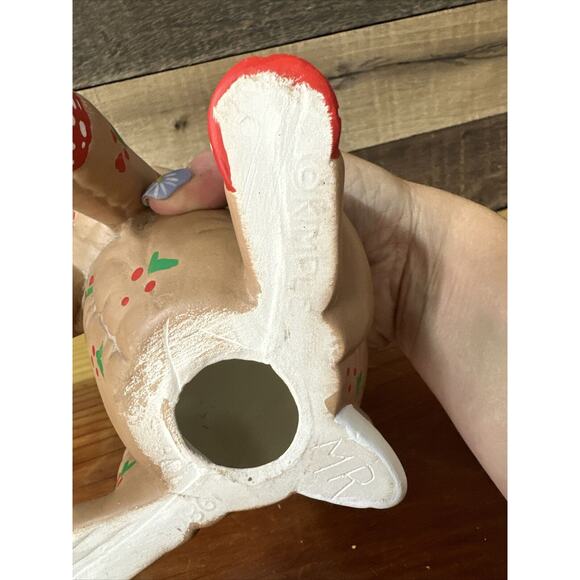 Vintage Kimple Hand Painted Christmas Holiday Deer Statue 10” - Picture 5 of 5